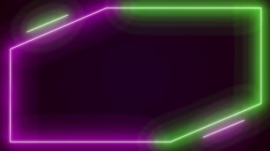 Neon ışıkları fütüristik, renkli, dikişsiz, neon ışık çizgisi teknolojisi arka planında parlıyor.