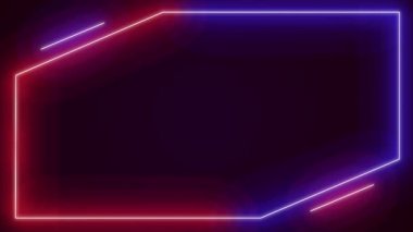 Neon ışıkları fütüristik, renkli, dikişsiz, neon ışık çizgisi teknolojisi arka planında parlıyor.