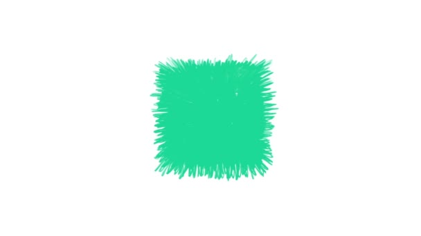 Handgetekende Doodle Frames Cirkels Krabbels Elementen Tekst Markeren Geanimeerde Groene — Stockvideo