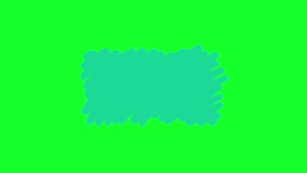 手绘涂鸦框 笔迹和元素来突出文字 绿色背景上带有 通道的动画蓝色设计元素 循环运动图形 — 图库视频影像