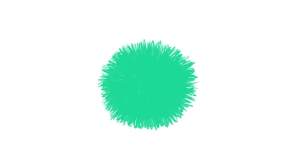 手绘涂鸦框 笔迹和元素来突出文字 动画绿色设计元素 白色背景 循环运动图形 — 图库视频影像