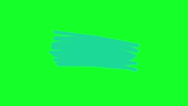 手書きのドアフレーム スクリブル テキストを強調するための要素 緑の背景にアルファチャンネルを持つアニメーションブルーのデザイン要素 ループモーショングラフィックス — ストック動画