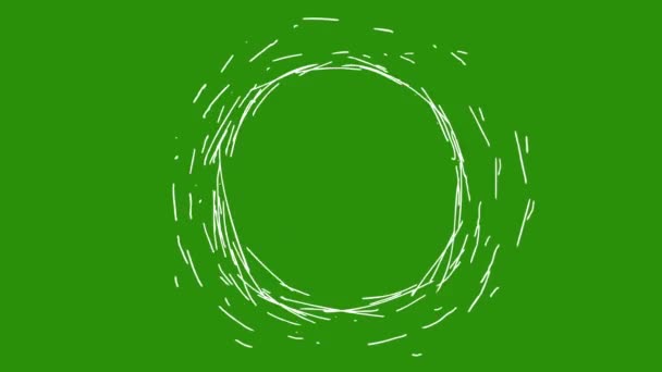緑の画面に描かれた手描きのグーキーの引裂き線 — ストック動画