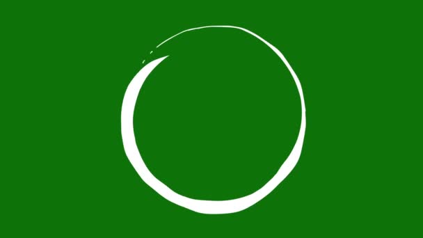 Het Tekenen Van Wit Een Spiraalvormig Ontwerp Het Groene Scherm — Stockvideo