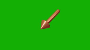 Yeşil arkaplanda 3d canlandırılmış ok simgesi