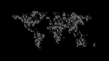 Modern dijital çağı ve insanlar arasındaki küresel bağlantıyı aktaran Dünya haritasının stilize edilmiş bir tasviri