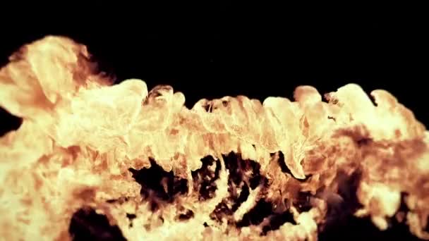 暴力爆炸与短暂的火灾和烟雾云在黑色的平底锅和绿色的屏幕或彩色键 火焰效应可用于爆炸炸药 放射物 — 图库视频影像