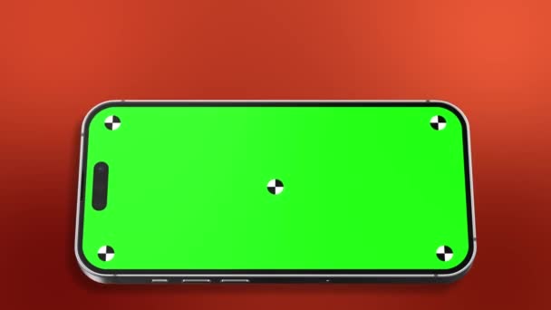 Écran Vert Vierge Smartphone Avec Des Indicateurs Envole Avec Des — Video