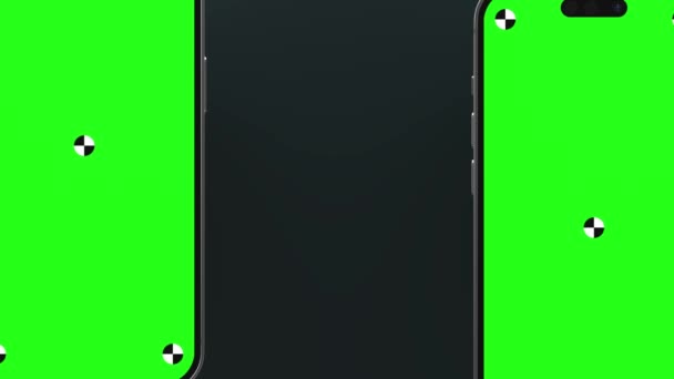 Écran Vert Vierge Smartphone Avec Des Indicateurs Envole Avec Des — Video