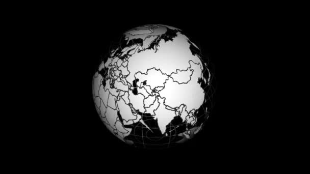 Fond Abstrait Avec Rotation Lumière Globe Terre Partir Verre Animation — Video