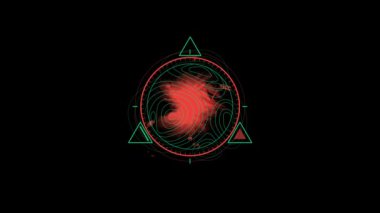 HUD daire arayüzleri. İleri teknoloji fütüristik ekran. Mavi hologram düğmesi. Dijital veri ağı koruması, geleceğin teknoloji ağı konsepti FHD. Modern siber alan yeniliği.