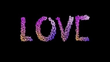 LOVE metin hareketi grafiği - 3B canlandırma canlandırması