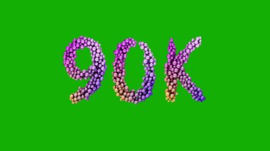 90K kutlama hareketi grafiği - 3D canlandırma canlandırması