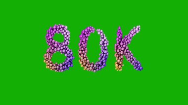 80K kutlama hareketi grafiği - 3D canlandırma canlandırması