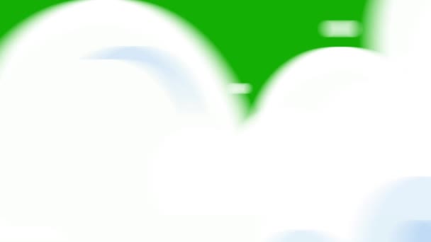 Tecknad Moln Övergång Animation Grön Skärm Tecknad Molnövergång — Stockvideo