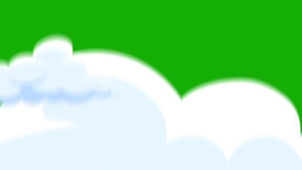 Cartoon Cloud Transition Animation Auf Einem Grünen Bildschirm Cartoon Cloud — Stockvideo