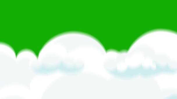Animace Cartoon Cloud Transition Zelené Obrazovce Přechod Cartoon Cloud — Stock video