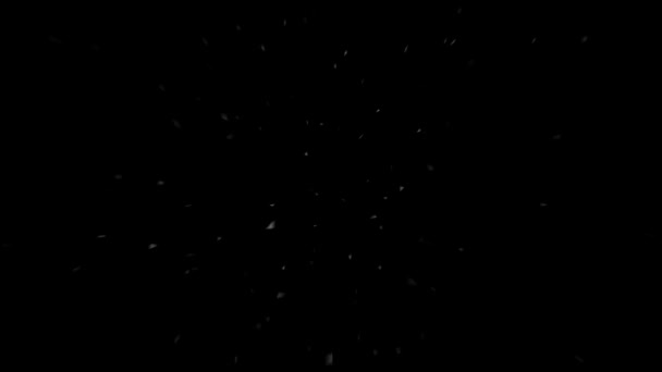 アブストラクト運動背景壊れたガラス粒子 きらめくグリッター粒子黒の背景に3Dレンダリングアニメーション — ストック動画
