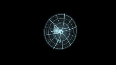 3D fütüristik bilim-kurgu askeri Saha Satelie kablosu. 4k animasyon