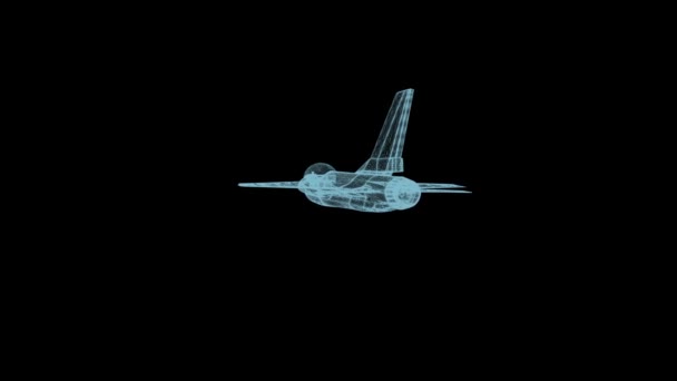 Hud未来派3D科幻军用飞机来复枪线框 4K动画 — 图库视频影像