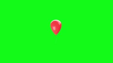 Doğum günü balonunu 3D render. Yeşil ekranda üç boyutlu animasyon. Tatiller ve hediyeler konsepti yeşil ekranda 3 boyutlu animasyon. Tatiller ve hediye konsepti.
