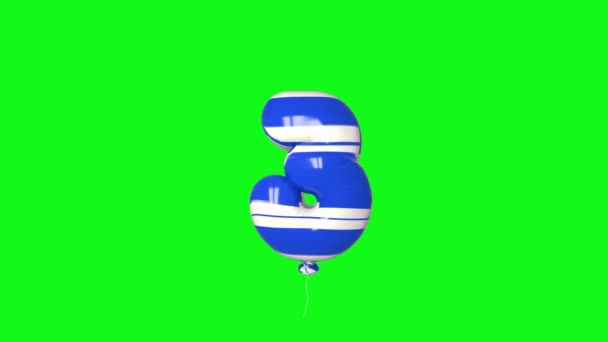 Nummer Geburtstag Und Jubiläum Heliumballon Mit Schwarzem Bildschirm Hintergrund Loop — Stockvideo
