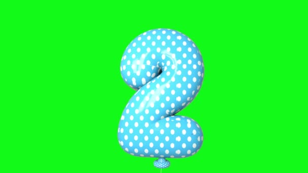 Número Aniversário Aniversário Comemoração Balão Hélio Com Tela Preta Fundo — Vídeo de Stock