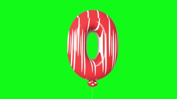 Nummer Geburtstag Und Jubiläum Heliumballon Mit Schwarzem Bildschirm Hintergrund Loop — Stockvideo