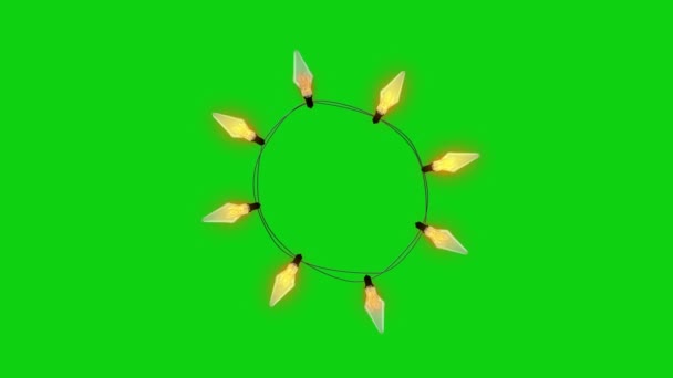 Bombilla Luz Brillante Objetos Animados Pantalla Verde Chroma Key Ilustración — Vídeo de stock