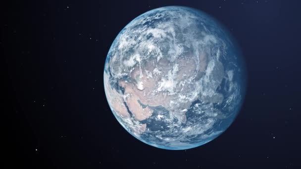 Анимирование Земли Видимой Космоса Земной Шар Вращающийся Спутниковом Фоне Глобальная — стоковое видео
