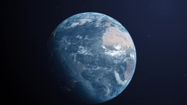 Animația Pământului Văzută Din Spațiu Globul Învârte Fundal Întunecat Conceptul — Videoclip de stoc