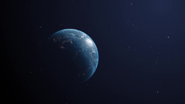 Animasi Bumi Terlihat Dari Ruang Angkasa Dunia Berputar Pada Pandangan — Stok Video