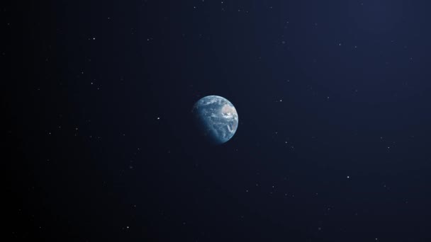 Animation Earth Seen Space Υδρόγειο Περιστρέφεται Δορυφορική Θέα Σκοτεινό Φόντο — Αρχείο Βίντεο