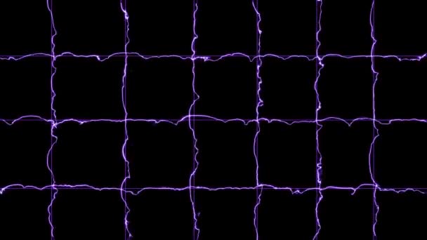 Puls Neon Lijnen Rijen Zwarte Gradiënt Beweging Abstracte Futuristische Cyber — Stockvideo