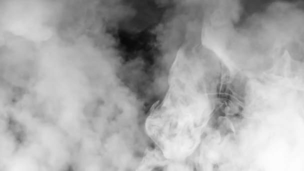Abstraktní Bílý Kouř Zpomaleném Filmu Kouř Mrak Studené Mlhy Světlém — Stock video