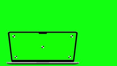 Laptop Bilgisayar, Cep Telefonu ve Tablet PC Modifiye Video Animasyonu. Yeşil ekran ve arkaplan ile 4K Dijital aygıtlar.