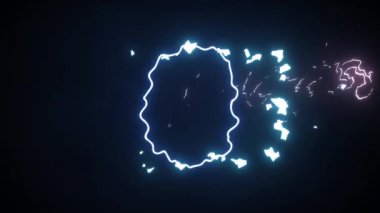 Elektrik yayan kare bir logo için siyah yer tutucu. Logo şablonu gösteriyor. Elektrik Logosu Ortaya Çıktı