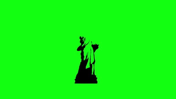 Statua Wolności Stoi Wyspie Wolności Monochromatyczne Miasto Miejskie Vector Artprint — Wideo stockowe