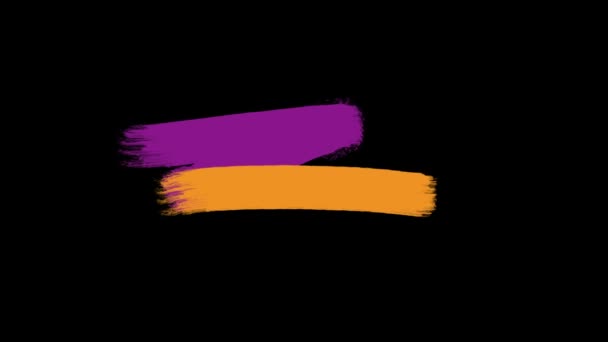 Ensemble Multicolore Coups Pinceau Grunge Élément Abstrait Peint Main Souligner — Video