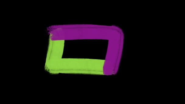 色彩斑斓的一套刷子笔迹 抽象手绘元素 线下和边界设计 — 图库视频影像
