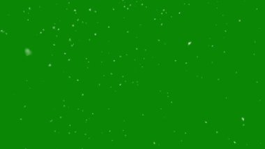 Yeşil Arkaplan 'a Düşen Kar Kaplaması. Chroma Key ile Kış Animasyonu. 4K Çözünürlüğü.