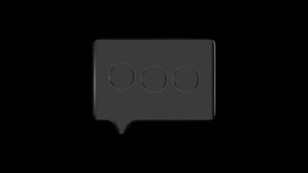 Анимированные Модули Трехмерного Сообщения Типа Icon Loop Alpha Matte Красно — стоковое видео
