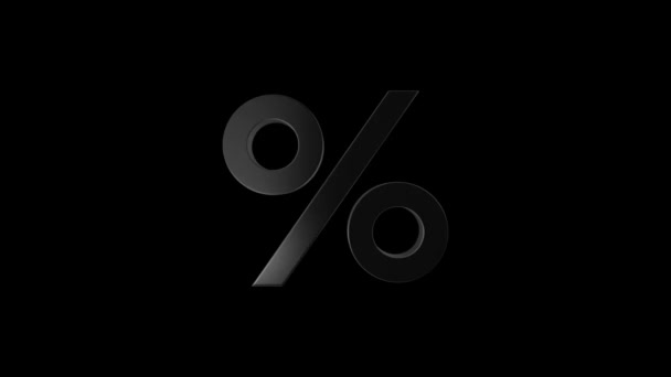 Moduli Animati Percent Icon Loop Con Alpha Matte Selezione Rosso — Video Stock