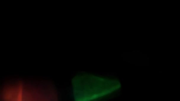 Різнокольорове Світло Витікає Кадру Чорному Тлі Lens Studio Flare Burst — стокове відео