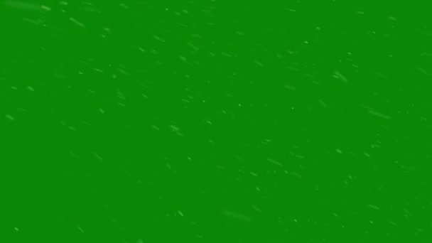 落雪覆盖在绿色背景上 冬季动画与铬键 Resolution — 图库视频影像