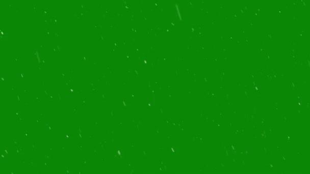 落雪覆盖在绿色背景上 冬季动画与铬键 Resolution — 图库视频影像