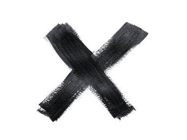 Siyah el çizimi fırça darbesi, akrilik boya. Klipsli çizgi sanatı, beyaz arkaplanda izole et.