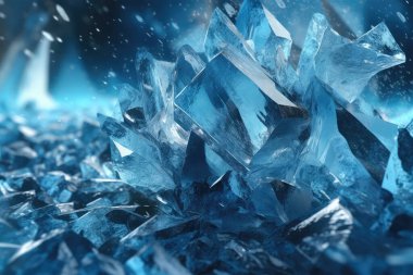 Kış Harikalar Diyarı: İzlanda 'daki bir buz mağarasından soyut buz dokusu arkaplanı. Soğuk ve Mistik 'in büyüleyici bir karışımı.