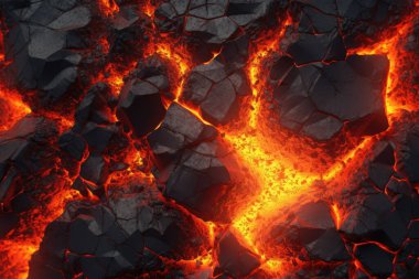 Abstract Volcanic Background: 3D Rendered Cooled Basaltic Lava. A Captivating Display of Nature's Power clipart