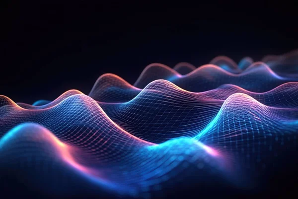 Parçacıklar siber ya da teknolojik arka plan dalgalandırır. Soyut, dikişsiz, parlayan kırmızı noktalar dijital, ışıl ışıl dalga parçacıkları arka planda akıyor, dijital veri akışının hareketi.